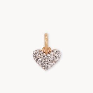 New Kendra Scott 18k Rose Gold Vermeil Sterling Ari Pave Diamond Heart Charm NWT